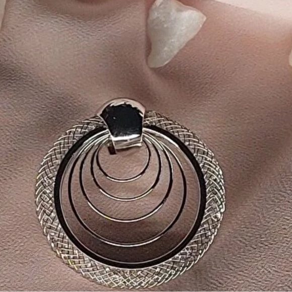 Elegant Silver Hoop Earrings - Picture 10 of 13